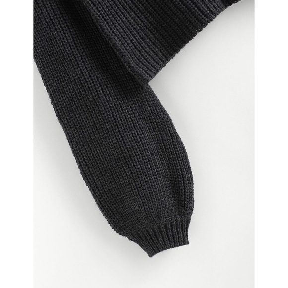 Dark grey, cropped sweater - Picture 2 of 2